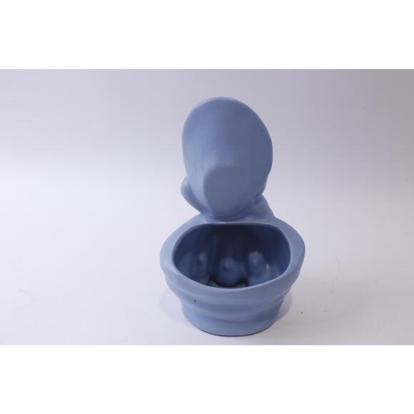 Haeger, Crying Baby Girl with Bonnet, Blue Planter, Ceramic, Pottery, Plant Pot, - Picture 4 of 4